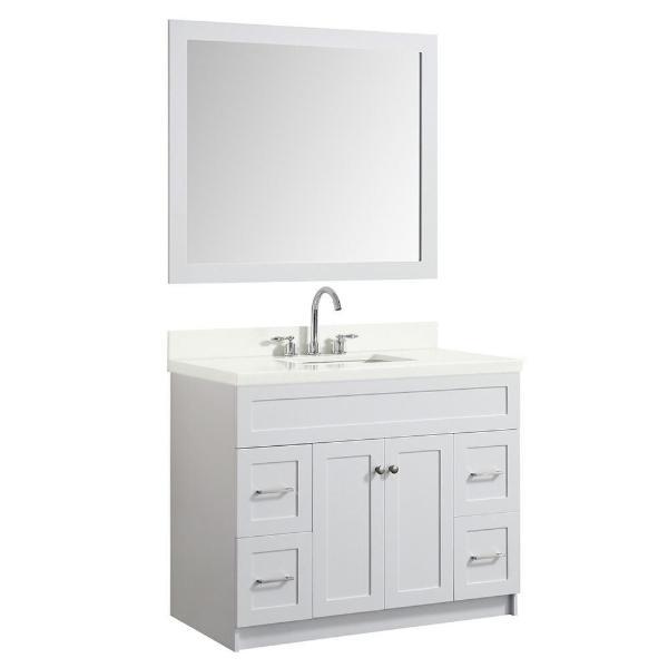Ariel Hamlet 43" White Modern Single Sink Vanity Set F043S-WQ-WHT F043S-WQ-WHT