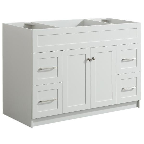 Ariel Hamlet 48" White Modern Single Sink Bathroom Vanity Base Cabinet F049S-BC-WHT F049S-BC-WHT
