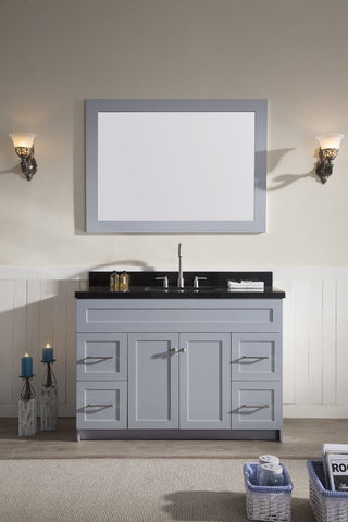Image of Ariel Hamlet 49" Single Sink Vanity Set with Absolute Black Granite Countertop in Grey F049S-AB-GRY
