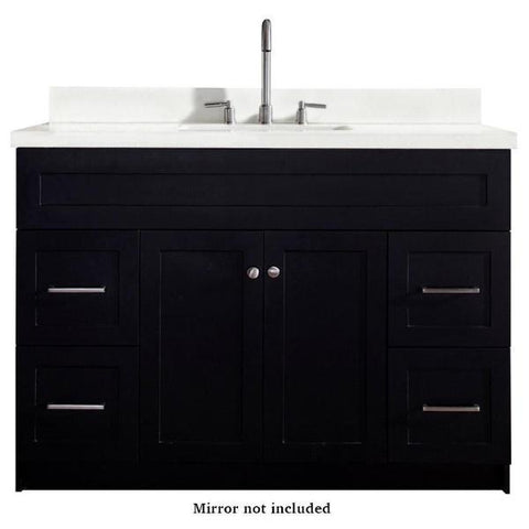 Image of Ariel Hamlet 49" Single Sink Vanity Set with White Quartz Countertop in Black
