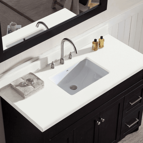 Image of Ariel Hamlet 49" Single Sink Vanity Set with White Quartz Countertop in Black F049S-WQ-BLK