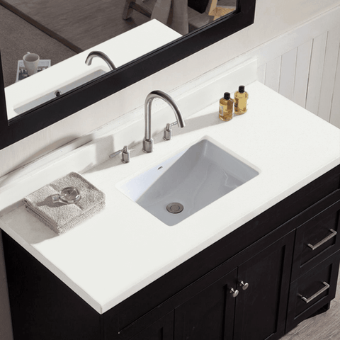Ariel Hamlet 49" Single Sink Vanity Set with White Quartz Countertop in Black F049S-WQ-BLK