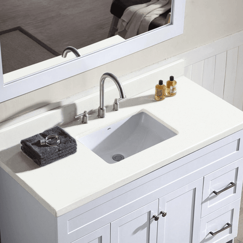 Image of Ariel Hamlet 49" Single Sink Vanity Set with White Quartz Countertop in White F049S-WQ-WHT