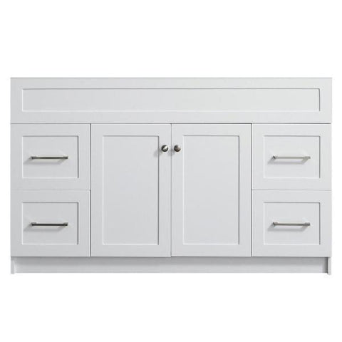 Image of Ariel Hamlet 54" White Modern Single Sink Bathroom Vanity Base Cabinet F055S-BC-WHT F055S-BC-GRY