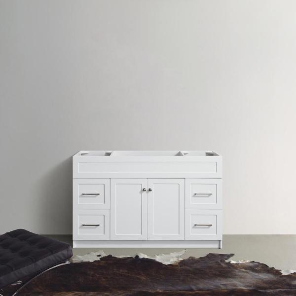 Ariel Hamlet 54" White Modern Single Sink Bathroom Vanity Base Cabinet F055S-BC-WHT F055S-BC-WHT