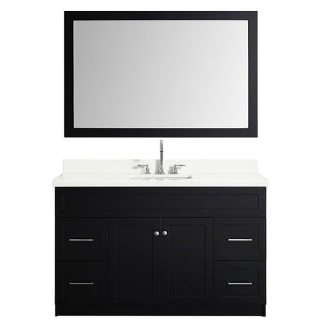 Image of Ariel Hamlet 55" Black Modern Single Sink Vanity Set F055S-WQ-BLK