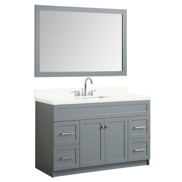 Ariel Hamlet 55" Grey Modern Single Sink Vanity Set F055S-WQ-GRY