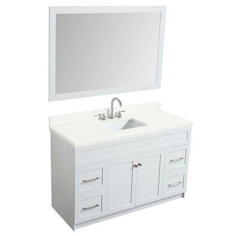 Image of Ariel Hamlet 55" White Modern Single Sink Vanity Set F055S-WQ-WHT