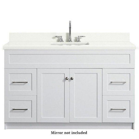 Ariel Hamlet 55" White Modern Single Sink Vanity Set F055S-WQ-WHT