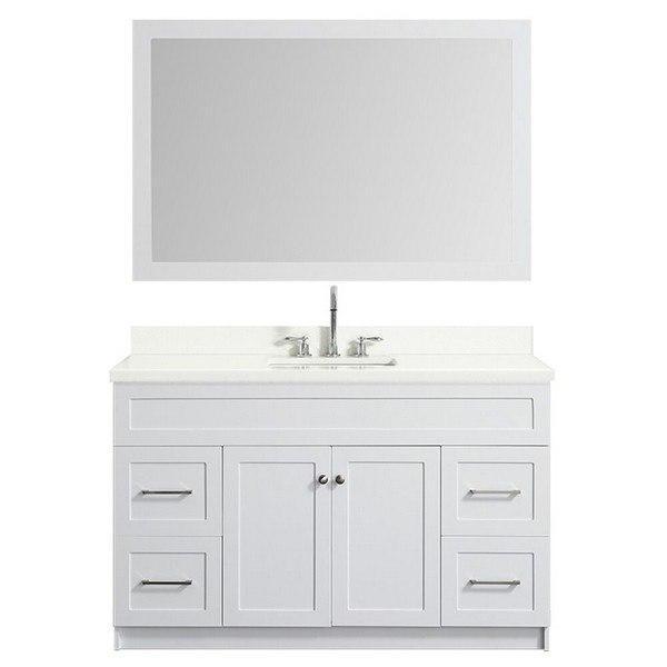 Ariel Hamlet 55" White Modern Single Sink Vanity Set F055S-WQ-WHT F055S-WQ-WHT