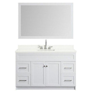 Ariel Hamlet 55" White Modern Single Sink Vanity Set F055S-WQ-WHT F055S-WQ-WHT