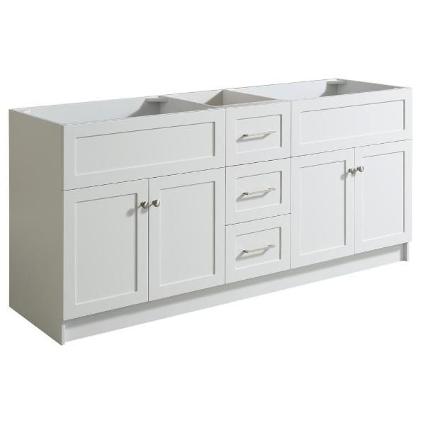 Ariel Hamlet 72" White Modern Single Sink Bathroom Vanity Base Cabinet F073D-BC-WHT F073D-BC-GRY