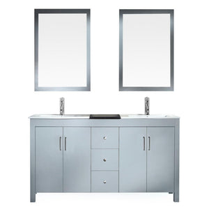 Ariel Hanson 60" Double Sink Vanity Set in Grey K060D-GRY