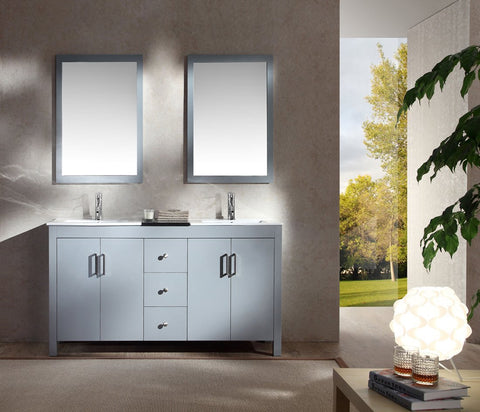 Image of Ariel Hanson 60" Double Sink Vanity Set in Grey K060D-GRY
