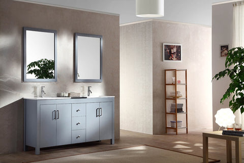 Image of Ariel Hanson 60" Double Sink Vanity Set in Grey K060D-GRY