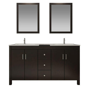 Ariel Hanson 72" Double Sink Vanity Set in Espresso K072D-ESP
