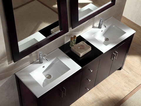 Image of Ariel Hanson 72" Double Sink Vanity Set in Espresso K072D-ESP