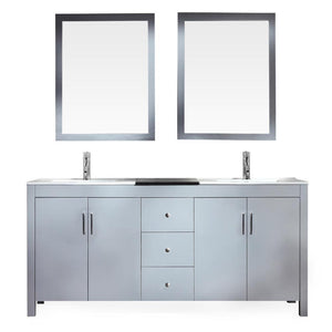 Ariel Hanson 72" Double Sink Vanity Set in Grey K072D-GRY