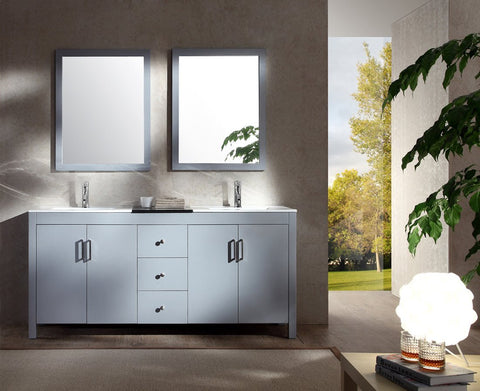 Image of Ariel Hanson 72" Double Sink Vanity Set in Grey K072D-GRY