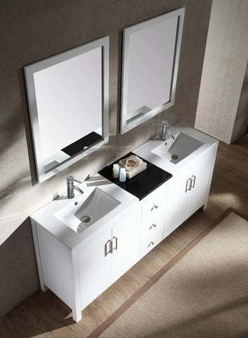 Image of Ariel Hanson 72" Double Sink Vanity Set in White K072D-WHT