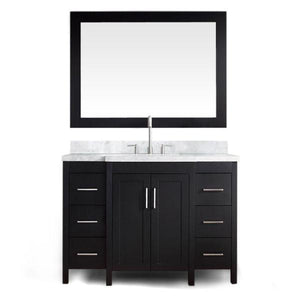 Ariel Hollandale 49" Black Single Sink Bathroom Vanity E049S-WHT A043S-R-VO-WHT
