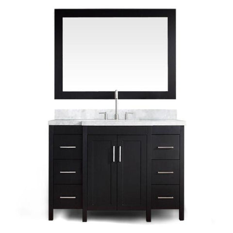 Image of Ariel Hollandale 49" Black Single Sink Bathroom Vanity E049S-WHT A043S-R-VO-WHT