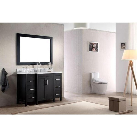 Image of Ariel Hollandale 49" Black Single Sink Bathroom Vanity E049S-WHT A043S-R-VO-WHT