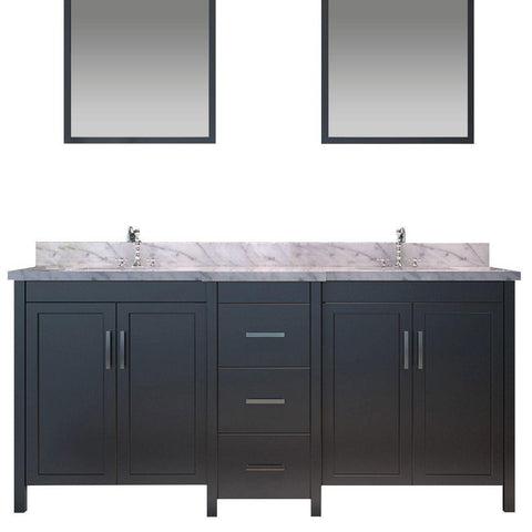 Image of Ariel Hollandale 73" Double Sink Vanity Set in Black E073D-BLK