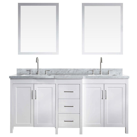 Image of Ariel Hollandale 73" Double Sink Vanity Set in White E073D-WHT