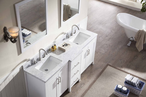 Image of Ariel Hollandale 73" Double Sink Vanity Set in White E073D-WHT