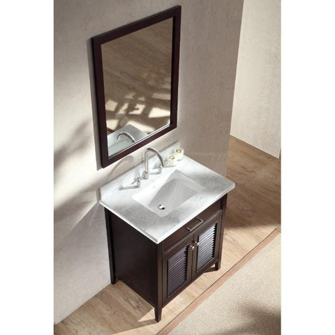 Ariel Kensington 31" Espresso Traditional Single Sink Bathroom Vanity D031S-ESP