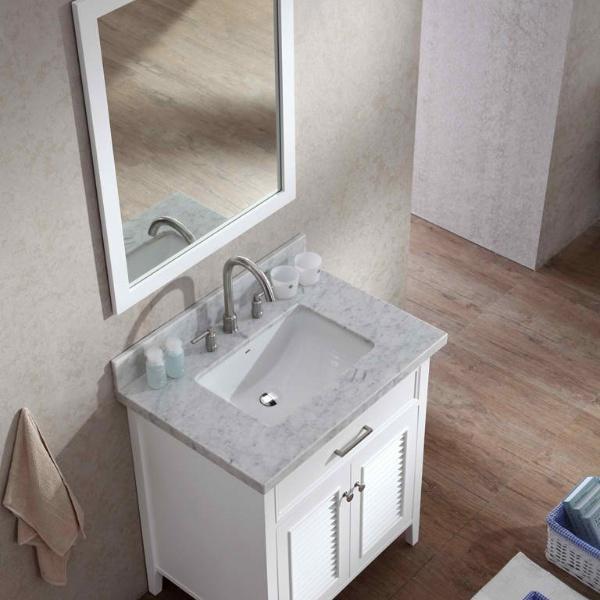 Ariel Kensington 31" White Traditional Single Sink Bathroom Vanity D031S-WHT