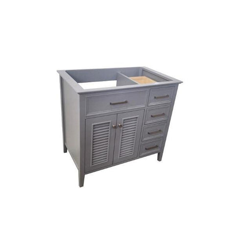 Image of Ariel Kensington 36" Grey Transitional Single Sink Base Cabinet D037S-L-BC-GRY D031S-BC-GRY