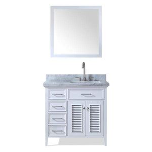 Ariel Kensington 37" White Traditional Right Offset Single Sink Bathroom Vanity D037S-R-WHT
