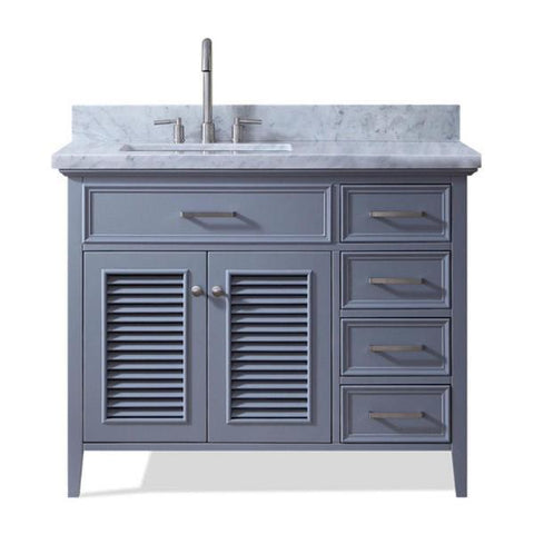 Image of Ariel Kensington 43" Grey Traditional Left Offset Single Sink Bathroom Vanity D043S-L-GRY