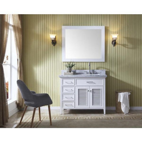 Image of Ariel Kensington 43" White Traditional Right Offset Single Sink Bathroom Vanity D043S-R-WHT