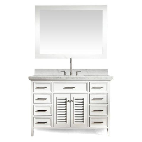 Image of Ariel Kensington 49" White Traditional Single Sink Bathroom Vanity D049S-WHT