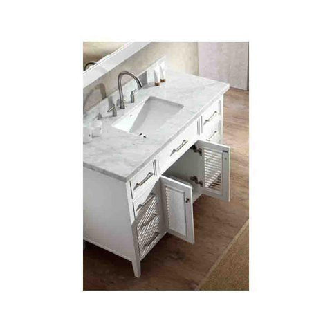 Image of Ariel Kensington 49" White Traditional Single Sink Bathroom Vanity D049S-WHT