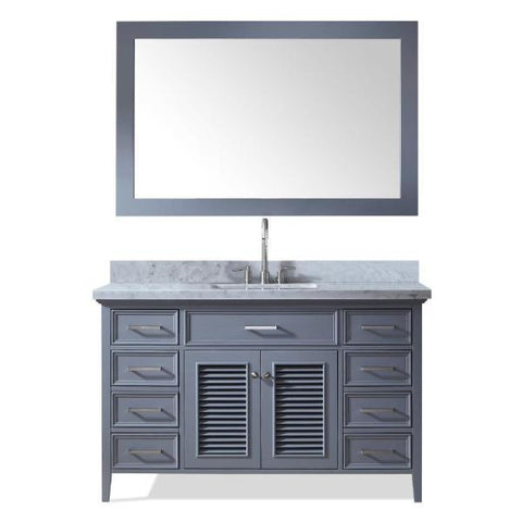 Image of Ariel Kensington 55" Grey Traditional Single Sink Bathroom Vanity D055S-GRY