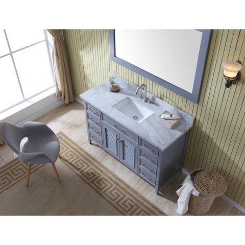 Image of Ariel Kensington 55" Grey Traditional Single Sink Bathroom Vanity D055S-GRY