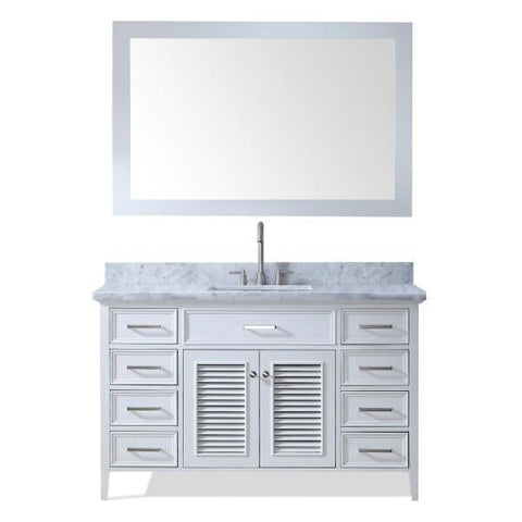 Image of Ariel Kensington 55" White Traditional Single Sink Bathroom Vanity D055S-WHT