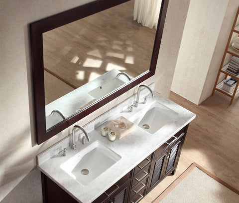 Image of Ariel Kensington 61" Double Sink Vanity Set in Espresso D061D-ESP