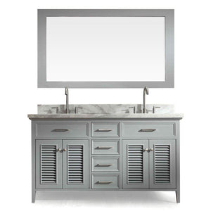 Ariel Kensington 61" Double Sink Vanity Set in Grey D061D-GRY