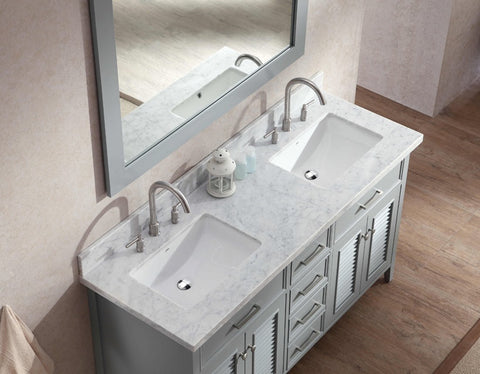 Image of Ariel Kensington 61" Double Sink Vanity Set in Grey D061D-GRY
