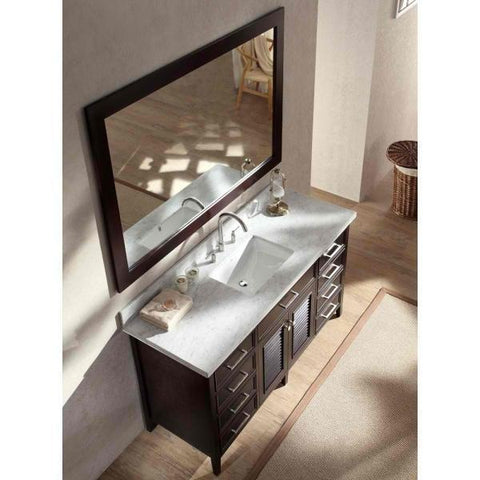 Image of Ariel Kensington 61" Espresso Traditional Single Sink Bathroom VanityD061S-ESP
