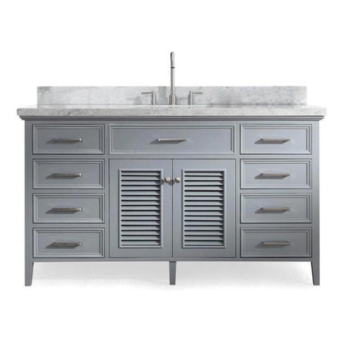 Image of Ariel Kensington 61" Grey Traditional Single Sink Bathroom Vanity D061S-GRY
