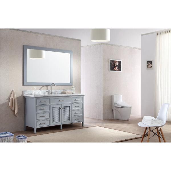 Ariel Kensington 61" Grey Traditional Single Sink Bathroom Vanity D061S-GRY