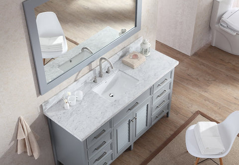 Ariel Kensington 61" Single Sink Vanity Set in Grey D061S-GRY