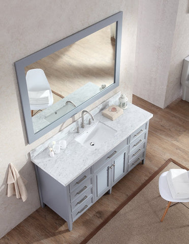Ariel Kensington 61" Single Sink Vanity Set in Grey D061S-GRY