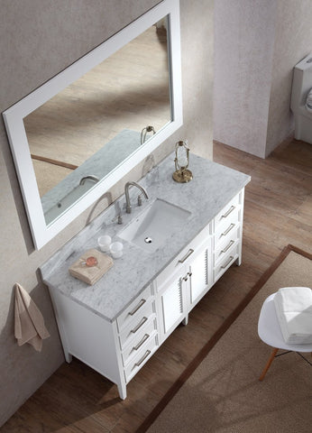 Ariel Kensington 61" Single Sink Vanity Set in White D061S-WHT